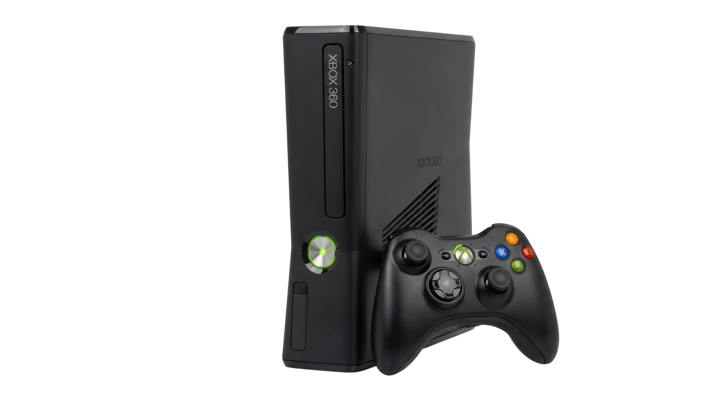 Xbox 360 S negra con control inalámbrico